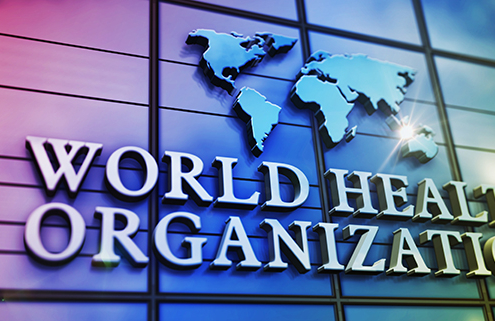 Schriftzug: World Health Organization (Shutterstock.com/Skorzewiak)
